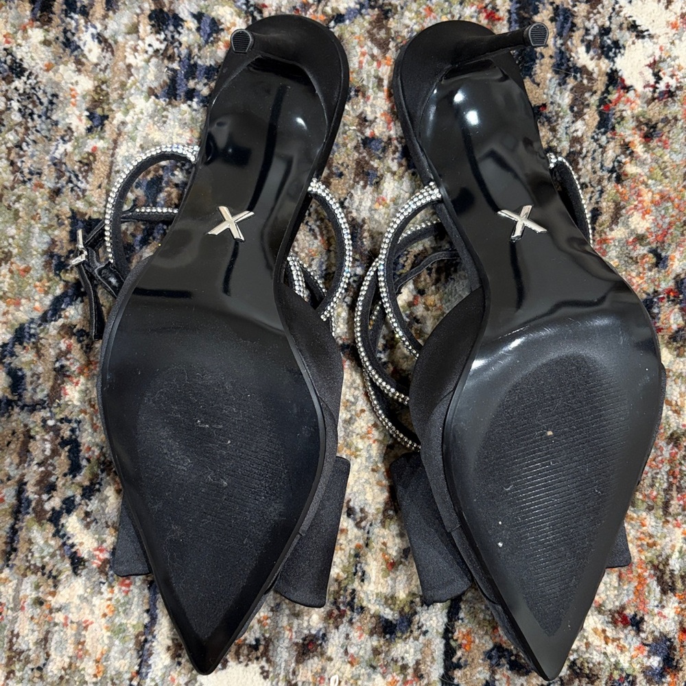Express Black Heels with Rhinestone Details - Picture 3 of 3